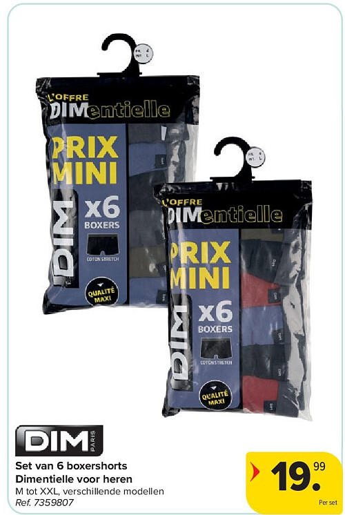Set van 6 boxershorts Dimentielle voor heren
