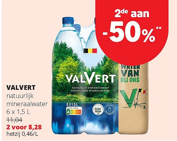 VALVERT natuurlijk mineraalwater 6 x 1,5 L