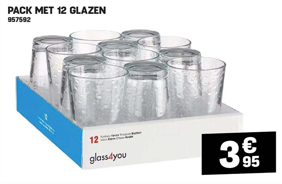 PACK MET 12 GLAZEN