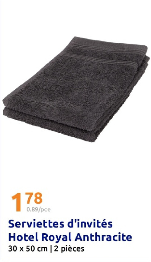 Serviettes d'invités Hotel Royal Anthracite