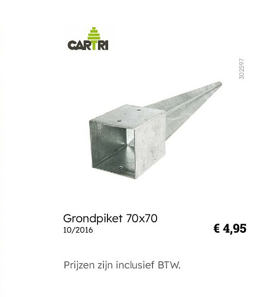 Grondpiket 70x70 10/2016