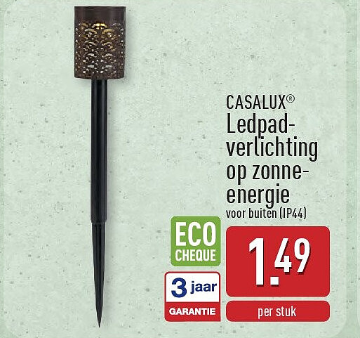 Ledpad­ verlichting opzonneenergie