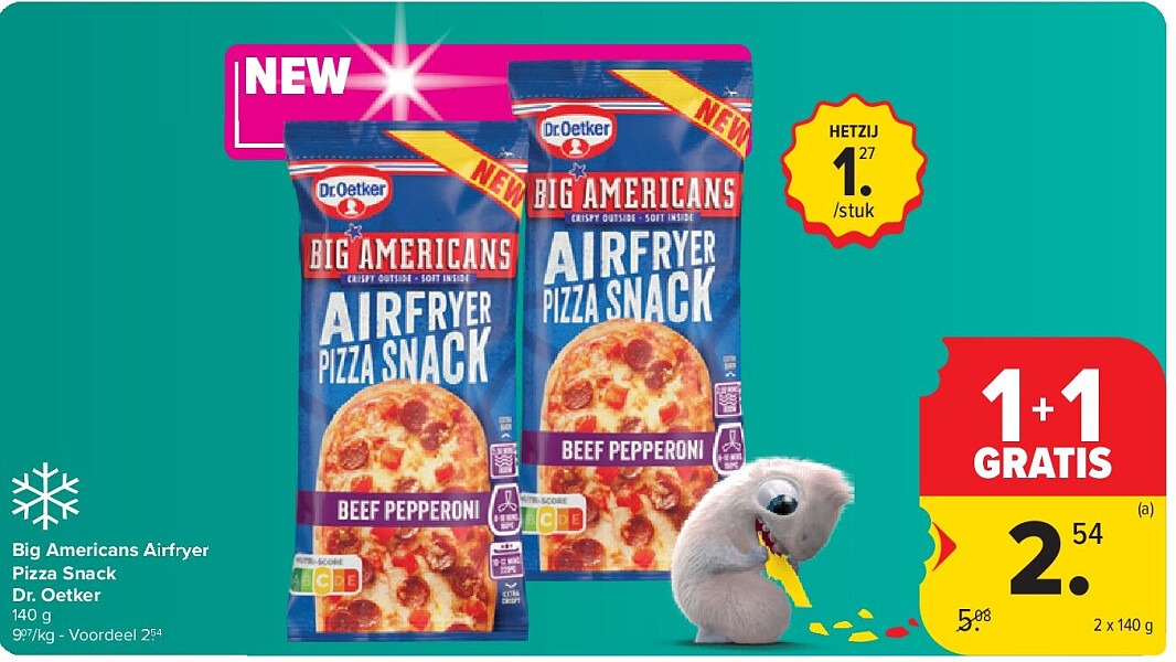Big Americans Airfryer Pizza Snack Dr. Oetker