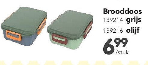 Brooddoos 139214 grijs 139216 olijf
