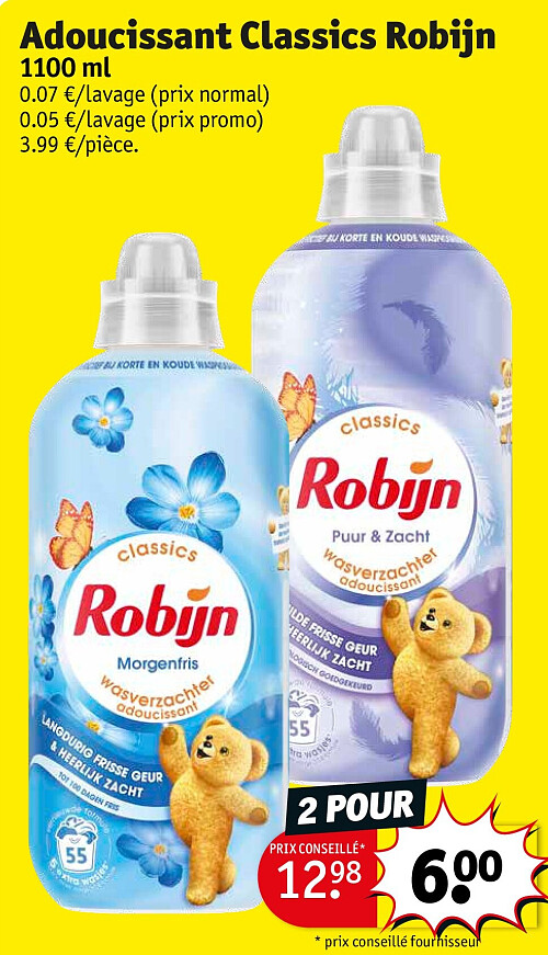 Adoucissant Classics Robijn 1100 ml 2 POUR