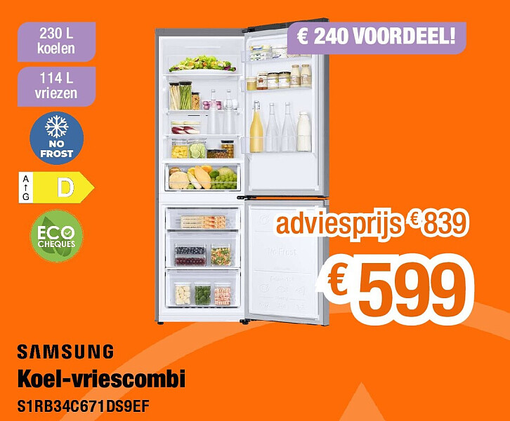 Koel-vriescombi S1RB34C671DS9EF