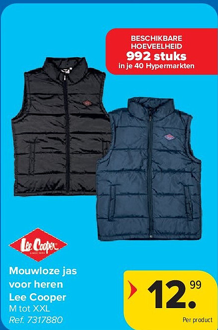 Mouwloze jas voor heren Lee Cooper