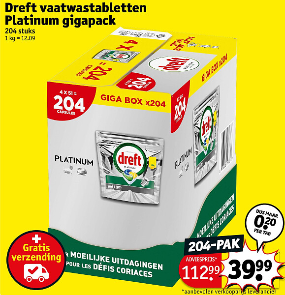 Dreft vaatwastabletten Platinum gigapack