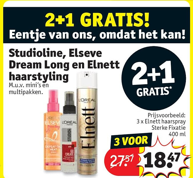 Studioline, Elseve Dream Long en Elnett haarstyling