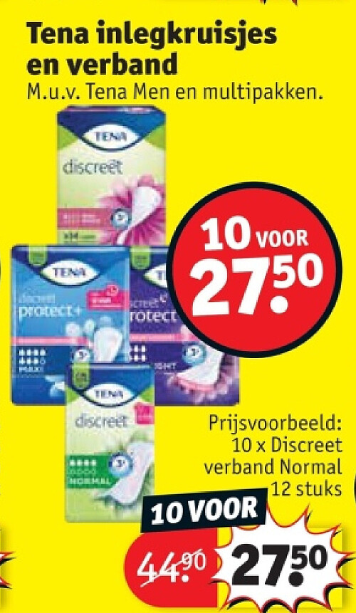 Tena inlegkruisjes en verband