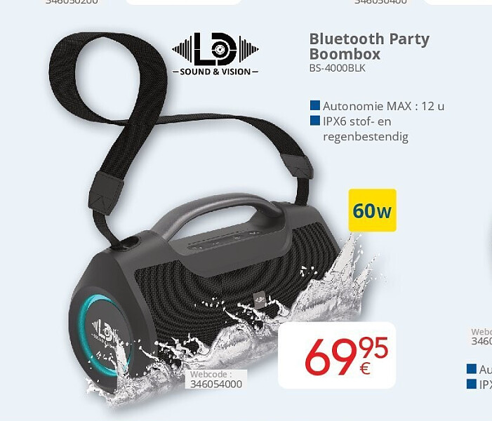 Bluetooth Party Boombox BS-4000BLK