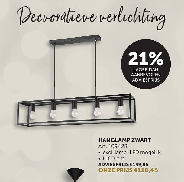 HANGLAMP ZWART