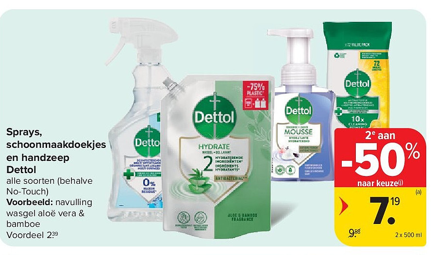 Sprays, schoonmaakdoekjes en handzeep Dettol