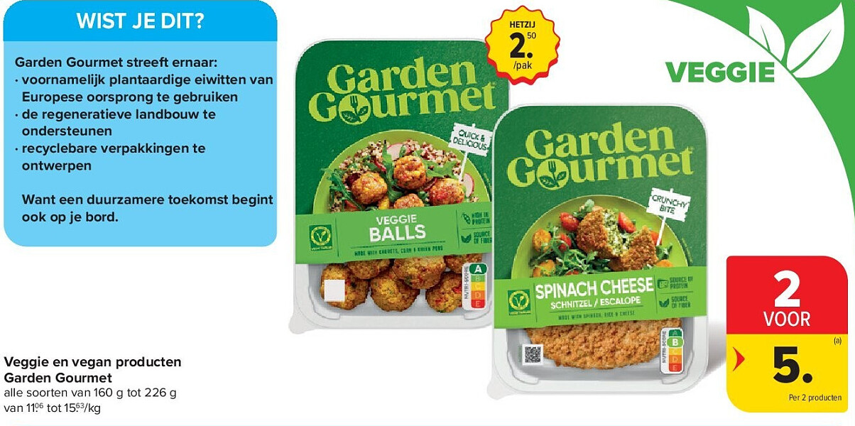 Veggie en vegan producten Garden Gourmet