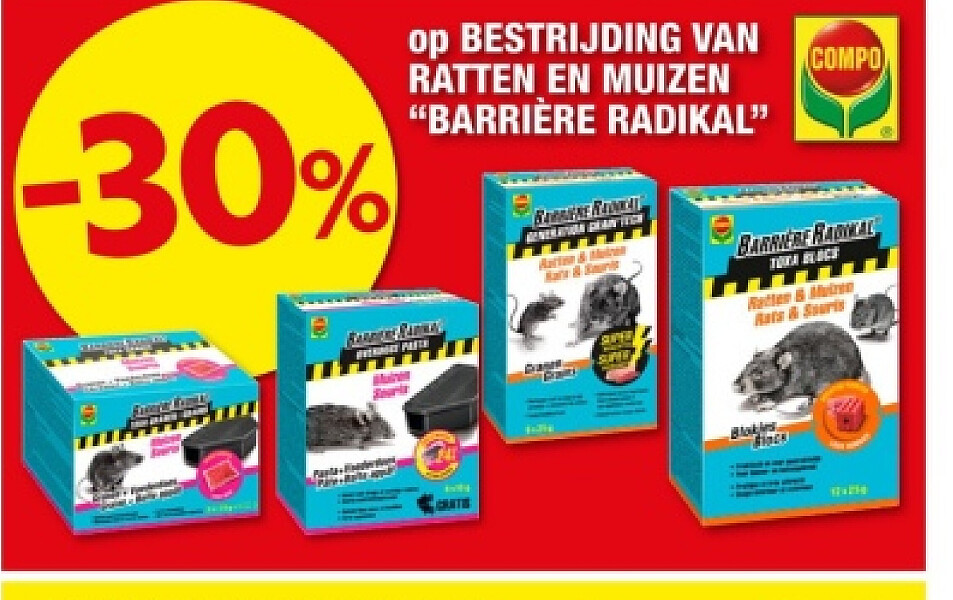 op BESTRIJDING VAN RATTEN EN MUIZEN "BARRIÈRE RADIKAL"