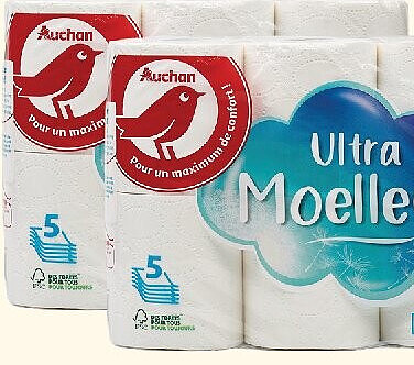 Papier toilette Ultra Moelleux Auchan