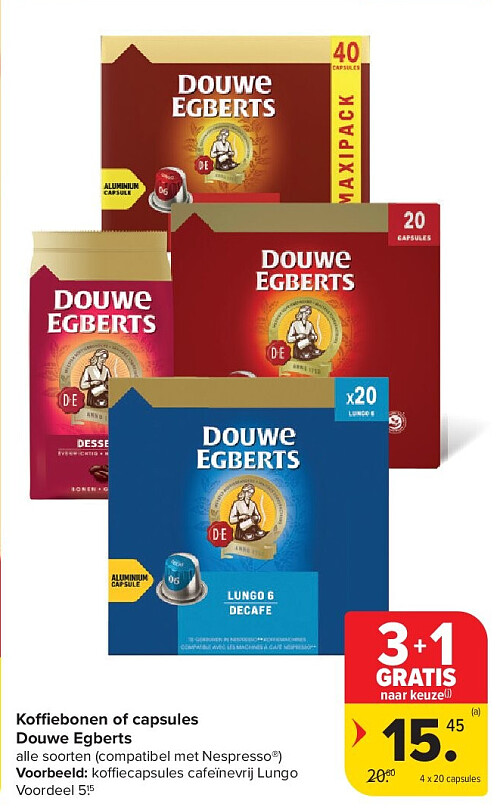 Koffiebonen of capsules Douwe Egberts