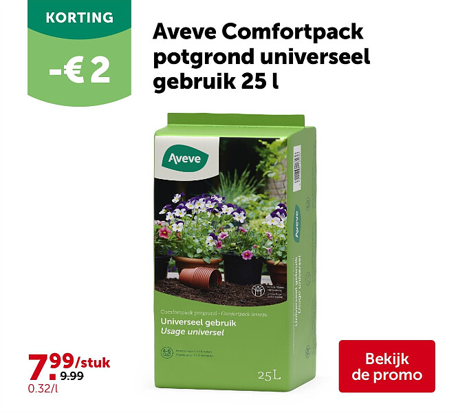 Aveve Comfortpack potgrond universeel gebruik 25 l