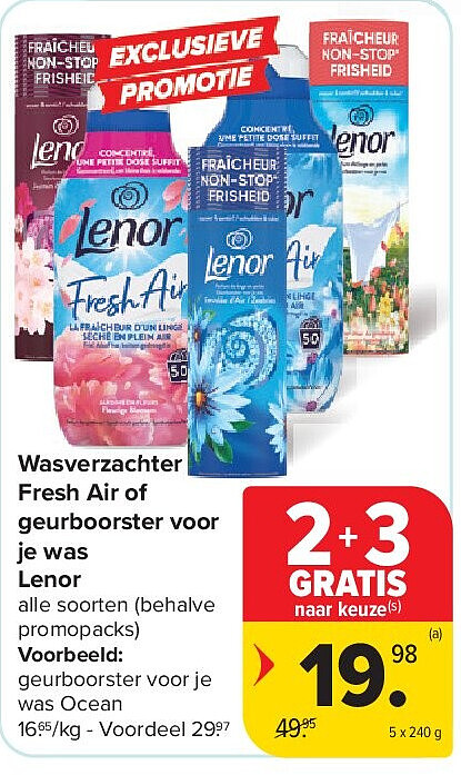 Wasverzachter Fresh Air of geurboorster voor je was Lenor