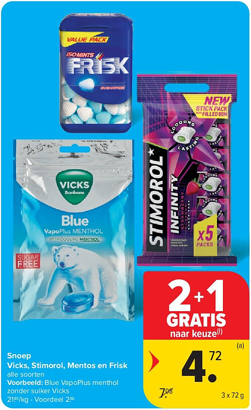 Snoep Vicks, Stimorol, Mentos en Frisk