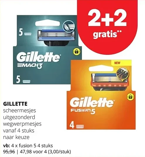 GILLETTE fusion 5 4 stuks