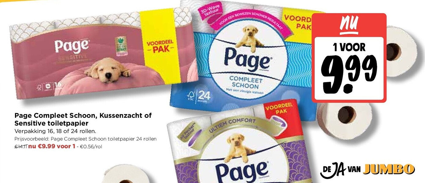Page Compleet Schoon, Kussenzacht of Sensitive toiletpapier