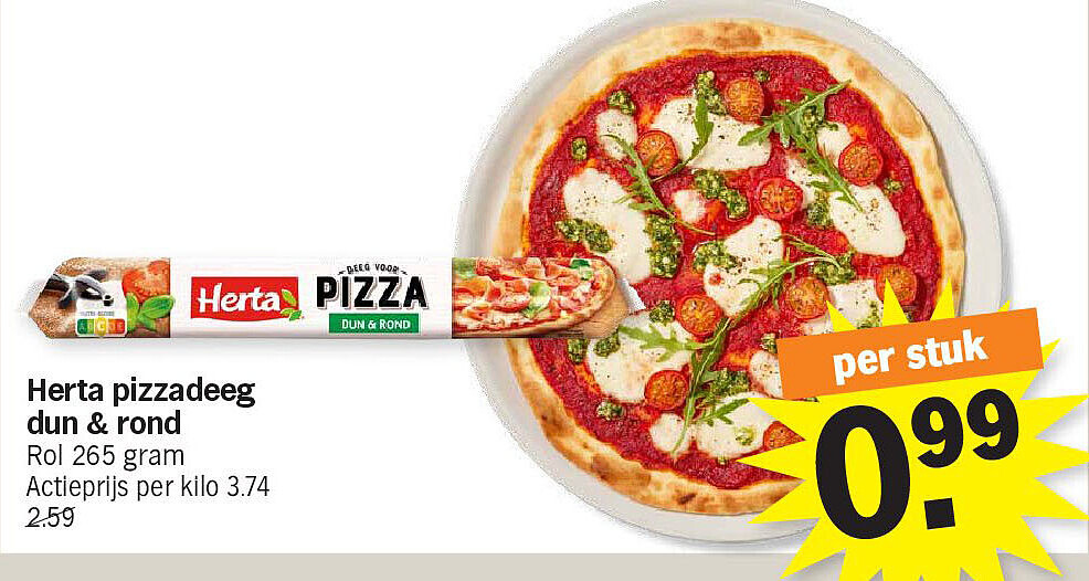 Herta pizzadeeg dun & rond