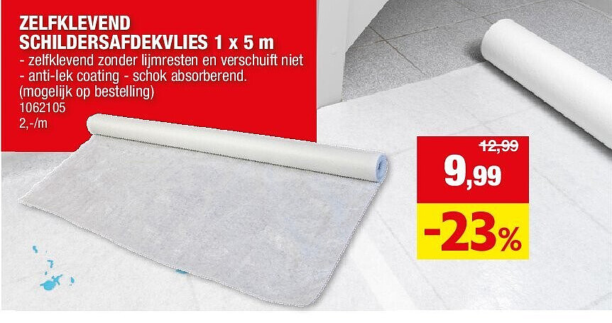ZELFKLEVEND SCHILDERSAFDEKVLIES 1 x 5 m