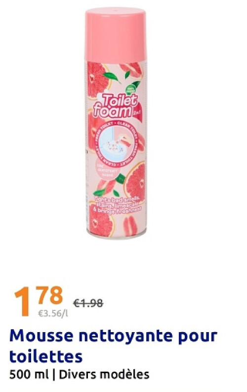 Mousse nettoyante pour toilettes