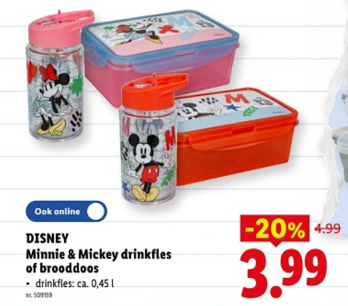 Minnie & Mickey drinkfles of brooddoos
