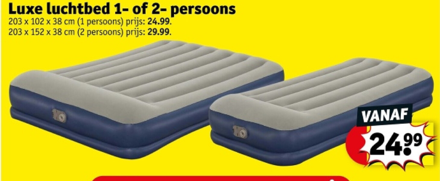 Luxe luchtbed 1- of 2- persoons