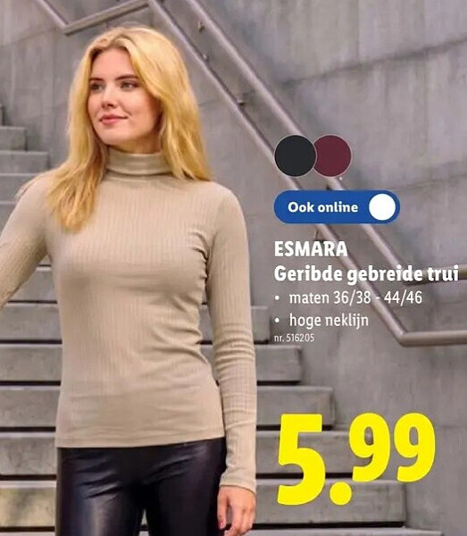 Geribde gebreide trui