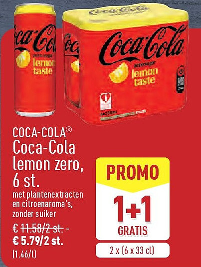 Coca-Cola lemon zero, 6st.
