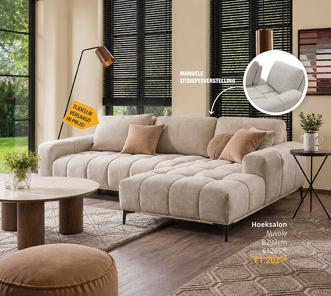 Hoeksalon Nuvola B292cm