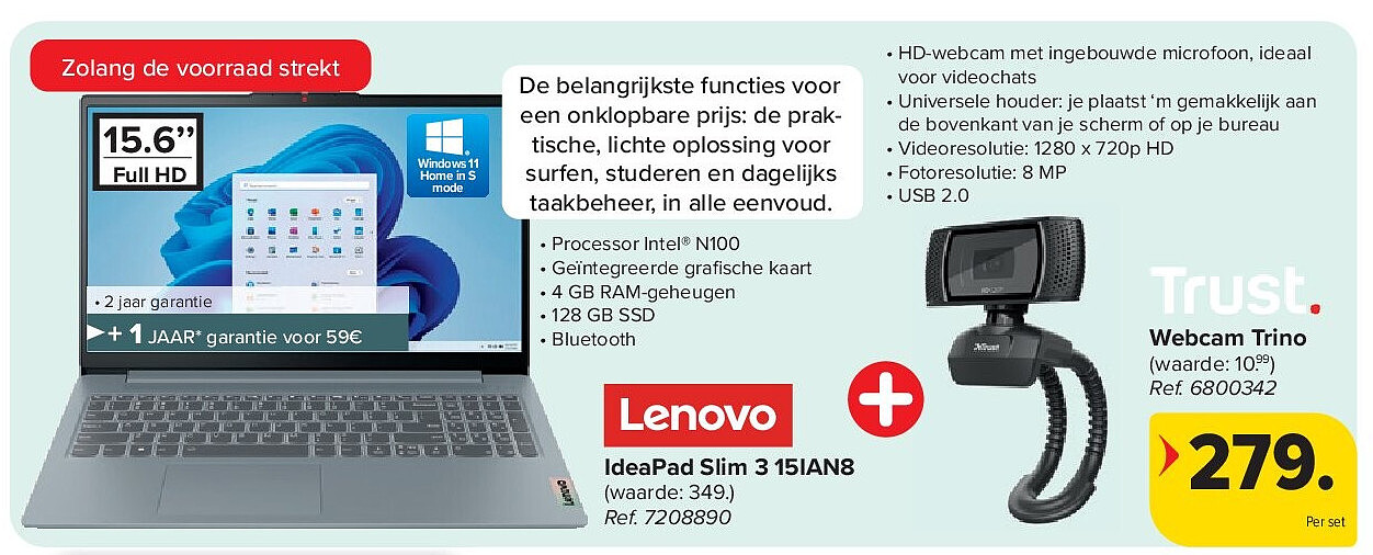 IdeaPad Slim 3 15IAN8 + Webcam Trino