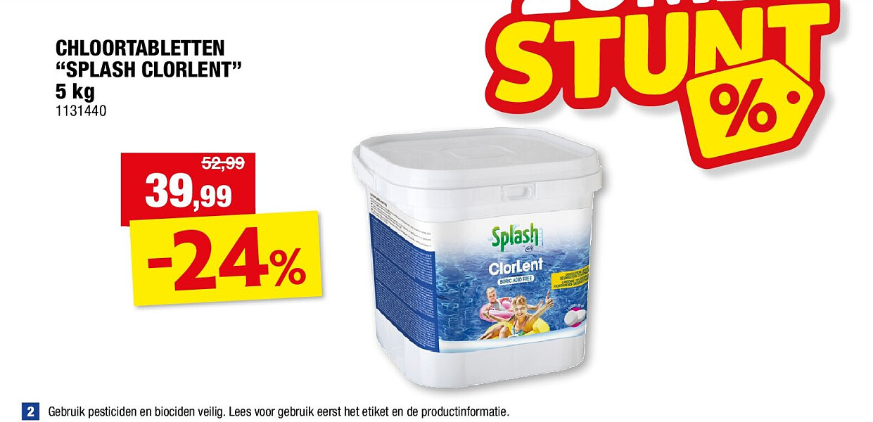 CHLOORTABLETTEN “SPLASH CLORLENT” 5 kg