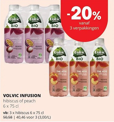 VOLVIC INFUSION hibiscus 6 x 75 cl