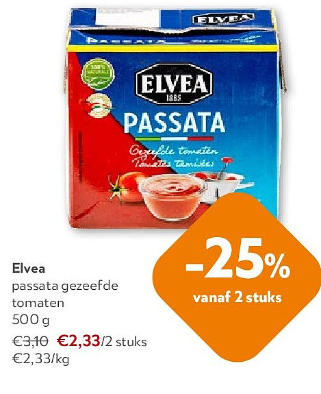 Elvea passata gezeefde tomaten 500 g