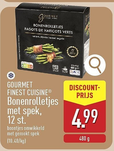 Bonenrolletjes met spek, 12st.