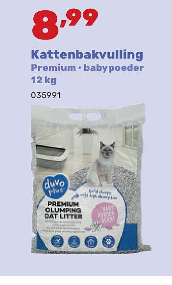 Kattenbakvulling Premium • babypoeder 12 kg