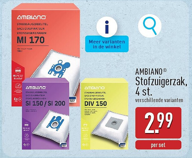 Stofzuigerzak, 4st.