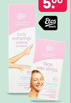 Etos waxstrips, ontharingscrème, scheerschuim en -gel
