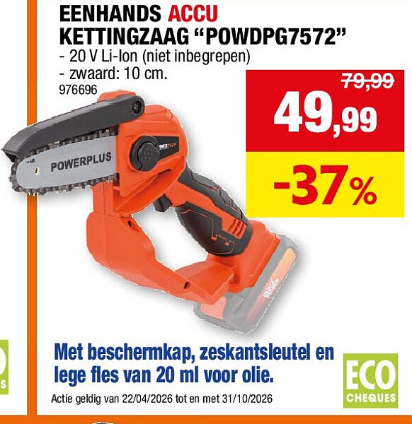 EENHANDS ACCU KETTINGZAAG “POWDPG7572”