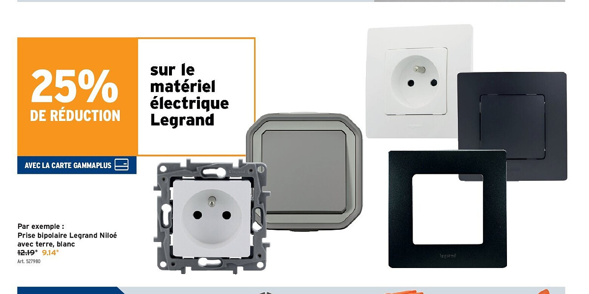 sur le matériel électrique Legrand