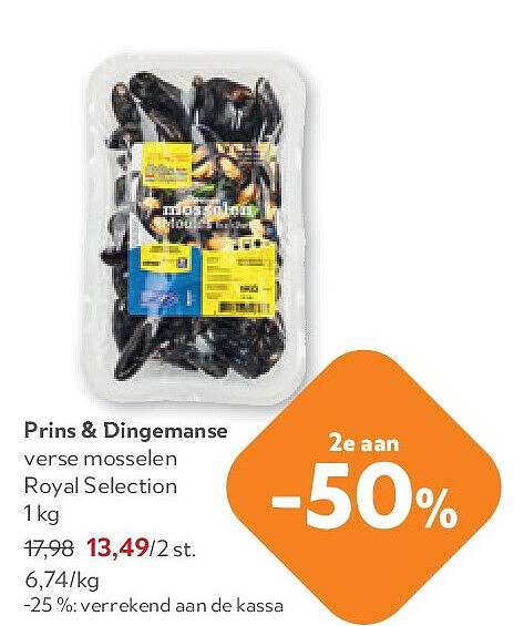Prins & Dingemanse verse mosselen Royal Selection 1 kg
