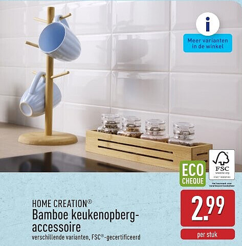 Bamboe keukenopberg accessoire