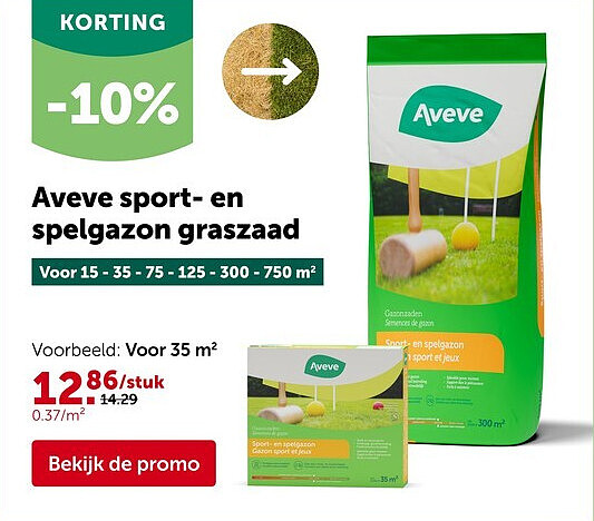 Aveve sport- en spelgazon graszaad Voor 35 m²