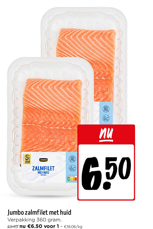 Jumbo zalmfilet met huid