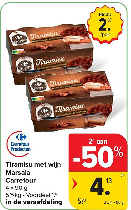 Tiramisu met wijn Marsala Carrefour