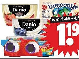 Danone kindertoetje of Danio luchtige kwark